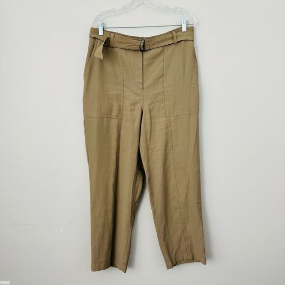 Nine West Khaki Cargo Dress Pants Women’s Size L - Picture 1 of 8